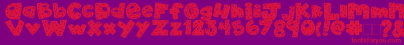 2peas4thOfJuly-Schriftart – Rote Schriften auf violettem Hintergrund