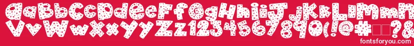 2peas4thOfJuly-Schriftart – Weiße Schriften auf rotem Hintergrund