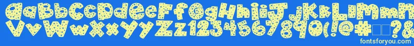 2peas4thOfJuly-fontti – keltaiset fontit sinisellä taustalla