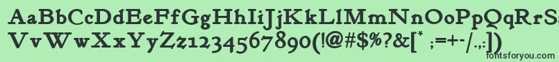 フォントKelmscottRomanNfBold – 緑の背景に黒い文字