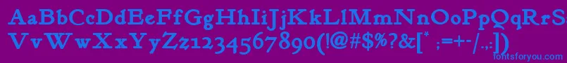 KelmscottRomanNfBold Font – Blue Fonts on Purple Background