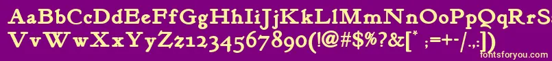 KelmscottRomanNfBold Font – Yellow Fonts on Purple Background