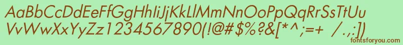 FortunecItalic Font – Brown Fonts on Green Background