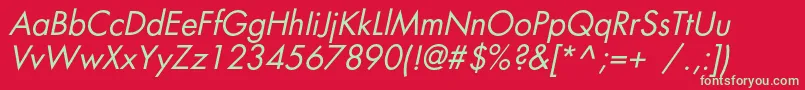 FortunecItalic Font – Green Fonts on Red Background