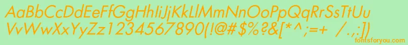 FortunecItalic Font – Orange Fonts on Green Background