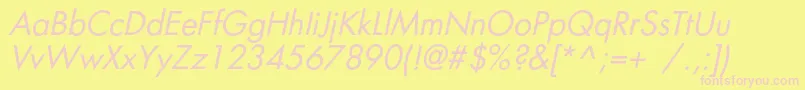 FortunecItalic Font – Pink Fonts on Yellow Background