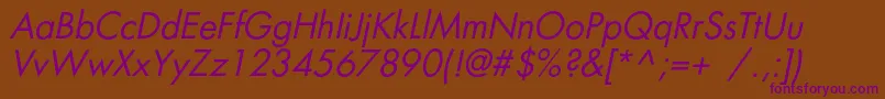 FortunecItalic Font – Purple Fonts on Brown Background