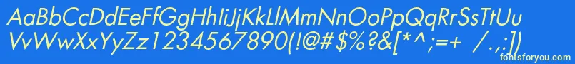 FortunecItalic Font – Yellow Fonts on Blue Background