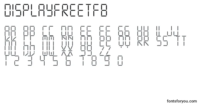 Fuente DisplayFreeTfb - alfabeto, números, caracteres especiales