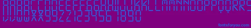 DisplayFreeTfb-fontti – siniset fontit violetilla taustalla