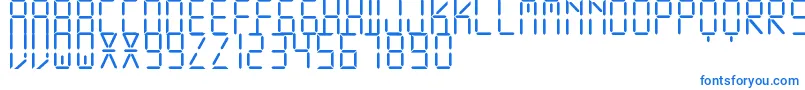 DisplayFreeTfb-Schriftart – Blaue Schriften auf weißem Hintergrund