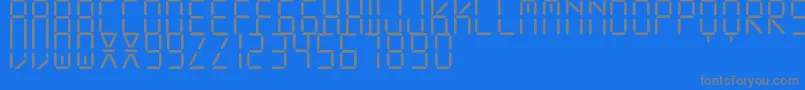 Fonte DisplayFreeTfb – fontes cinzas em um fundo azul