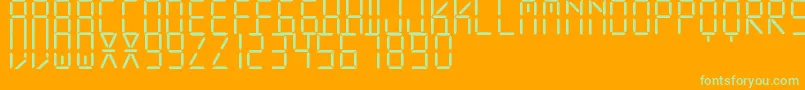 DisplayFreeTfb Font – Green Fonts on Orange Background