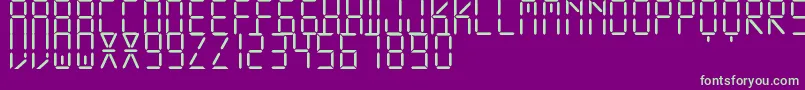 DisplayFreeTfb-fontti – vihreät fontit violetilla taustalla