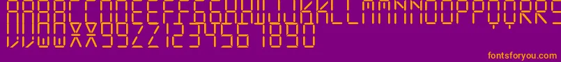 フォントDisplayFreeTfb – 紫色の背景にオレンジのフォント