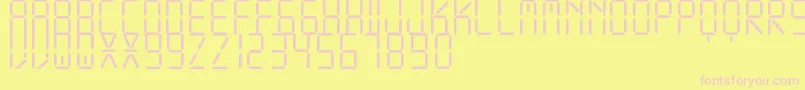 DisplayFreeTfb-Schriftart – Rosa Schriften auf gelbem Hintergrund