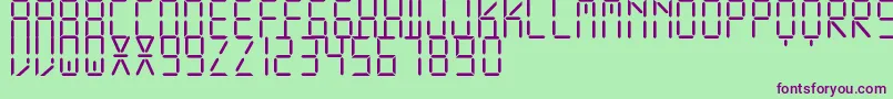 DisplayFreeTfb-Schriftart – Violette Schriften auf grünem Hintergrund