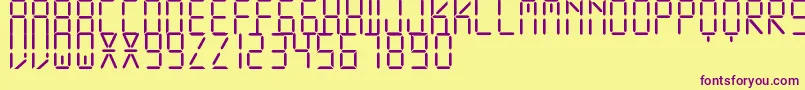 DisplayFreeTfb-fontti – violetit fontit keltaisella taustalla