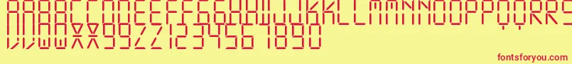 Czcionka DisplayFreeTfb – czerwone czcionki na żółtym tle