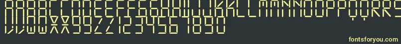 Fonte DisplayFreeTfb – fontes amarelas em um fundo preto