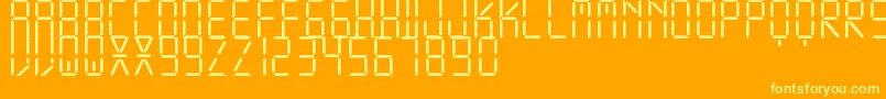 DisplayFreeTfb-fontti – keltaiset fontit oranssilla taustalla