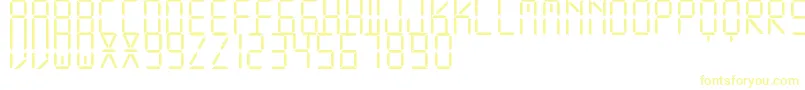 フォントDisplayFreeTfb – 白い背景に黄色の文字