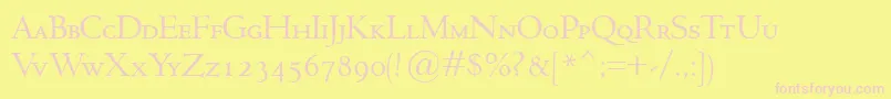 JensonClassicoSc Font – Pink Fonts on Yellow Background