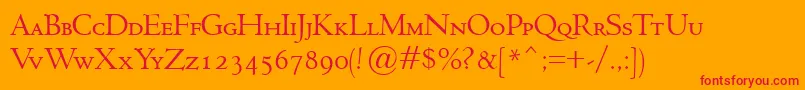 JensonClassicoSc Font – Red Fonts on Orange Background