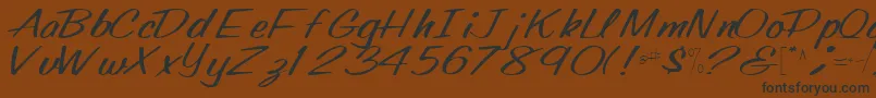 Oldingspirit76Regular-fontti – mustat fontit ruskealla taustalla