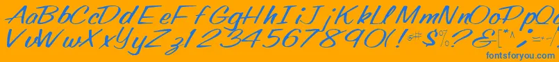 Oldingspirit76Regular Font – Blue Fonts on Orange Background