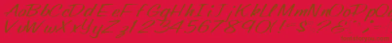 Oldingspirit76Regular Font – Brown Fonts on Red Background