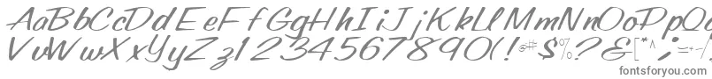 Oldingspirit76Regular-fontti – harmaat kirjasimet valkoisella taustalla