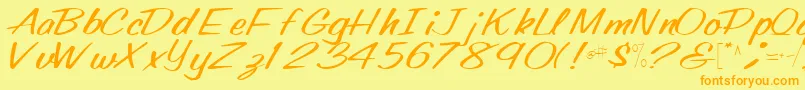 Oldingspirit76Regular Font – Orange Fonts on Yellow Background