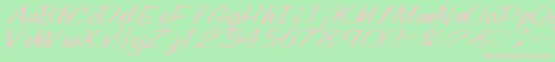 Шрифт Oldingspirit76Regular – розовые шрифты на зелёном фоне