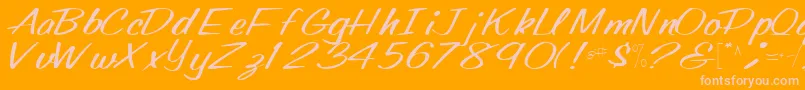 Oldingspirit76Regular Font – Pink Fonts on Orange Background