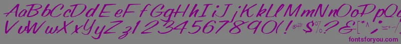 フォントOldingspirit76Regular – 紫色のフォント、灰色の背景