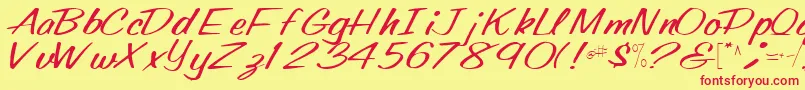 Oldingspirit76Regular Font – Red Fonts on Yellow Background