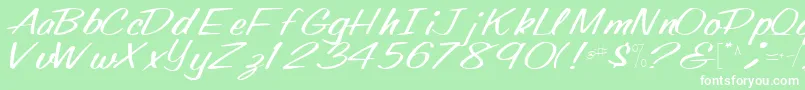 Oldingspirit76Regular-fontti – valkoiset fontit vihreällä taustalla