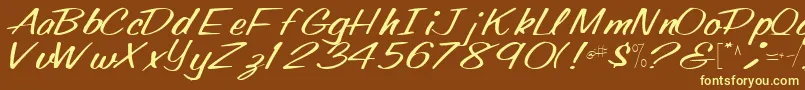 Oldingspirit76Regular Font – Yellow Fonts on Brown Background