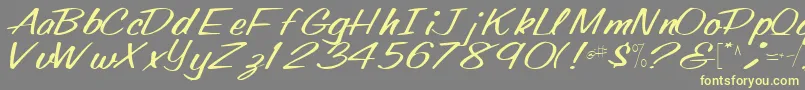 Oldingspirit76Regular-fontti – keltaiset fontit harmaalla taustalla