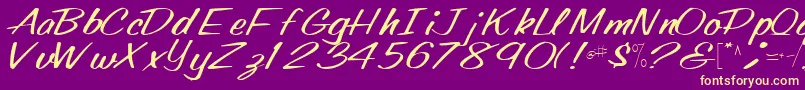 Oldingspirit76Regular Font – Yellow Fonts on Purple Background