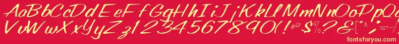 Oldingspirit76Regular Font – Yellow Fonts on Red Background