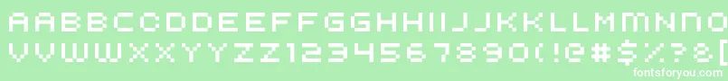 Saiba mais sobre a fonte Kroeger0854 Fonte Kroeger0854 – fontes brancas em um fundo verde