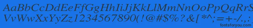 Шрифт XeroxSerifWideItalic – чёрные шрифты на синем фоне