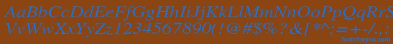 XeroxSerifWideItalic Font – Blue Fonts on Brown Background