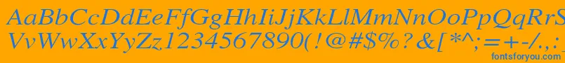 XeroxSerifWideItalic Font – Blue Fonts on Orange Background