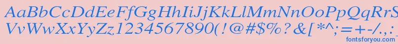 Шрифт XeroxSerifWideItalic – синие шрифты на розовом фоне