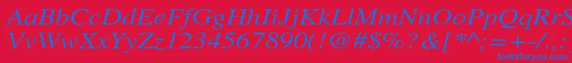 Подробнее о шрифте XeroxSerifWideItalic Шрифт XeroxSerifWideItalic – синие шрифты на красном фоне