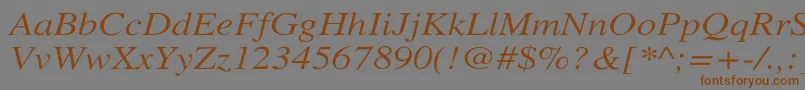 Шрифт XeroxSerifWideItalic – коричневые шрифты на сером фоне