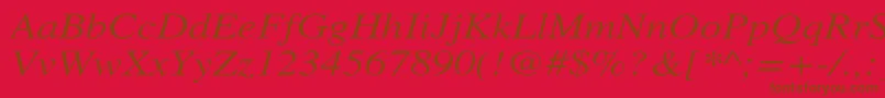 XeroxSerifWideItalic Font – Brown Fonts on Red Background